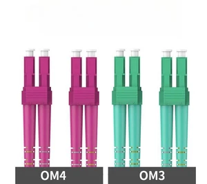 OM3/OM4 LC-LC 10Gb Multimode Dual Core Fiber Optic Patch Cord Cable 5M/10M - Afbeelding 1 van 7
