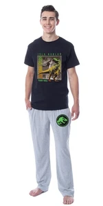 Jurassic Park Mens' Isla Nublar Dinosaur Film Movie Sleep Pajama Set (Medium) - Picture 1 of 4