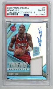 2013 Panini Spectra Threads Grant Hill On Card Auto Game Used Jersey /25 PSA 8 - Picture 1 of 2
