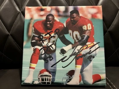 "Lienzo autografiado 8x8"" Neil Smith Kansas City Chiefs - RIP DT 58" Foto 1 de 4