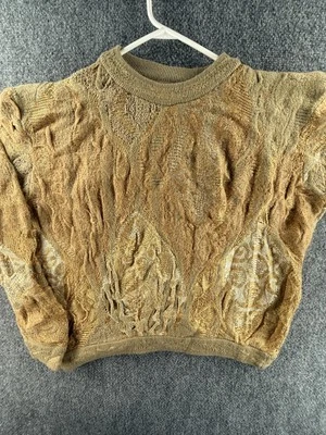 COOGI Australia Mohair Wool Blend Gold Beige Sweater Medium Crew Knit Pullover - Image 1 of 4