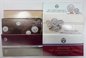 1984-1989  US Mint Set P & D OGP Vintage Coins 1984 1985 1986 1987 1988 1989 - Picture 1 of 5