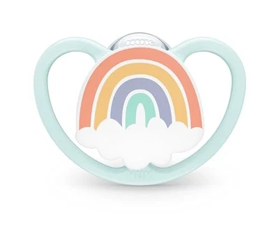 NUK Space Rainbow Pacifier for Babies 0-6 Months Rash-Resistant Silicone - image 1 of 4