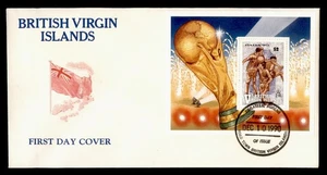 DR WHO 1990 BRITISH VIRGIN ISLANDS FDC SOCCER SPORTS S/S $2 M48429 - Picture 1 of 2