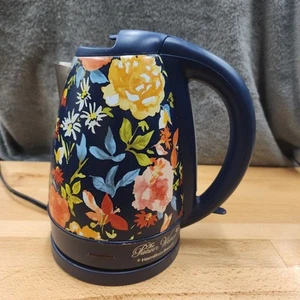 Hamilton Beach Pioneer Woman Electric Tea Kettle Navy Blue Floral 1.7 Liter - Picture 1 of 3
