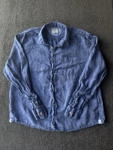 Report Collection Heritage 100% Linen Shirt Light Blue Button Down Size XXL - Picture 1 of 7