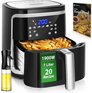 Friggitrice ad Aria 7L 1900W Touch LED Cestello Antiaderente 20 Ricette Aigostar - Foto 1 di 8