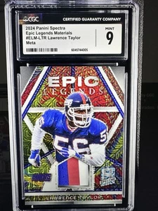 2024 Panini Spectra Lawrence Taylor/25 Meta Prizm JSY #ELM-LTR CGC 9 Epic Legend - Foto 1 di 9