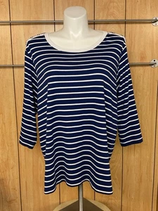 Blair Damen Bluse 3/4 Arm gestreift Rundhals Größe 3XL - Bild 1 von 6