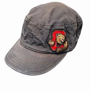 Cornell University großer roter Bär Maskottchen Militär Kadett Armee Stil Kappe Mütze schwarz - Bild 1 von 12