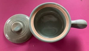 Vintage Brown tone  Stoneware Soup Bowl Crock with Handle and Lid - Picture 1 of 4