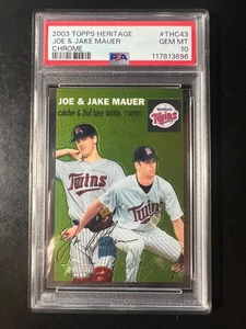 2003 Topps Heritage Chrome #THC43 Mauer Brothers #'d 1502/1954  PSA 10 POP 5 - Picture 1 of 2