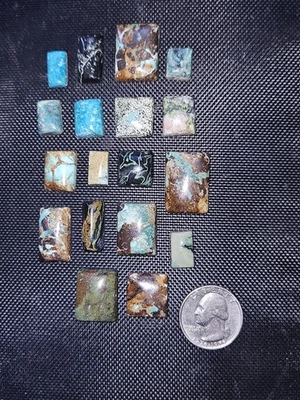 Nice Carico Lake Turquoise Rectangles - Backed - 18 pieces 183.70 carats total  - Image 1 of 4