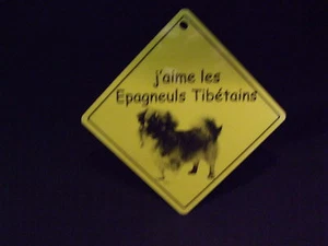 Pancarte -  J'aime les Epagneuls Tibétains - Picture 1 of 1