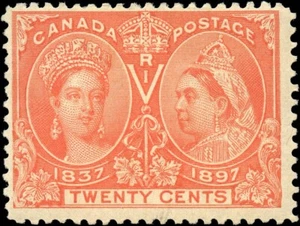 Canada Mint H OG F 20c Scott #59 1897 Diamond Jubilee Issue Stamp - Picture 1 of 2