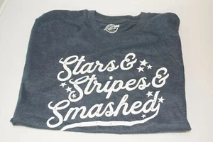 T-Shirt Crazy Dog Sterne & Streifen & zertrümmert mittelblau - Bild 1 von 3