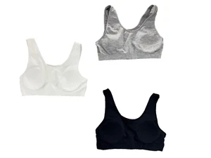 Fruit of The Loom Girl'sTank Style Sports Bra 3 Pack Size XL Black Gray White - Picture 1 of 7