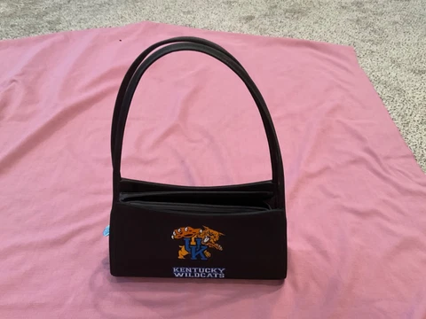 Sandol Living Fashion KY. WILDCATS Double Handle Black Purse EMBROIDERED LOGO Cover