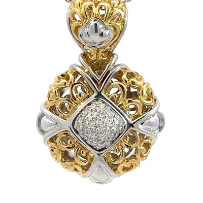 Colgante de diamantes de oro de dos tonos John Hardy de 18 quilates solamente - J139 Foto 1 de 4