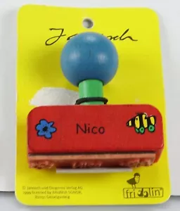 Stempel Nico Namensstempel Blume+Tigerente Holzstempel Janosch - Bild 1 von 1