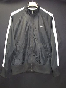 Chaqueta de pista Nike negra gris poliéster acabado satinado calentamiento para hombre L M10 - Imagen 1 de 9