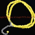 Pretty 2x4mm Yellow Jade Faceted Roundlle Gemstone Beads Necklaces 17/20/24"