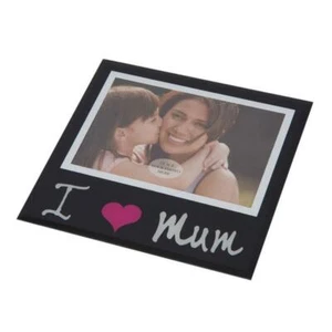 I Love Mum Noir Verre Cadre Photo - Superbe Maison Decor- Mother's Jour - Photo 1/1
