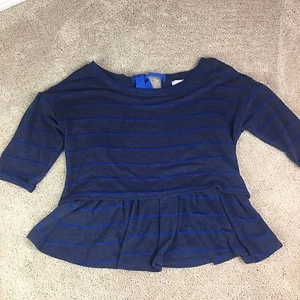 Anthropologie Postmark latitudes tiered knit Sweater medium layered bow - Picture 1 of 10