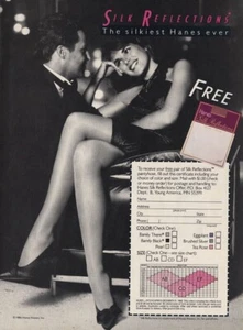 1986 Hanes silk reflections hosiery pantyhose 1-page MAGAZINE AD - Picture 1 of 1