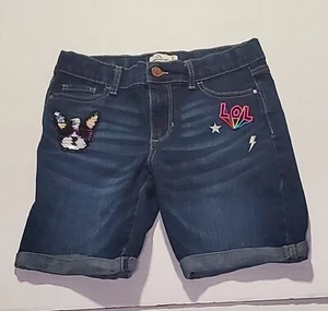 Jordache Girls Jeans 12 Cool Dog Graphic Cuff Shorts Back 2 School Price Drop - Picture 1 of 9
