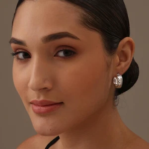 925 Sterling Silver Antique Lightweight Bali Style Chunky Hoop Earring for Women