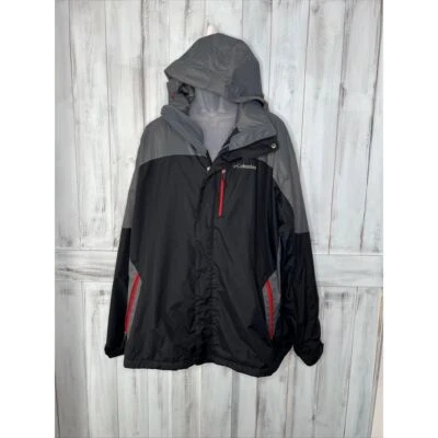 MENS COLUMBIA SUMMIT LIFT** FULL ZIP HOODED JACKET 2XL XXL GRAY BLACK WATERPROOF - Image 1 of 4