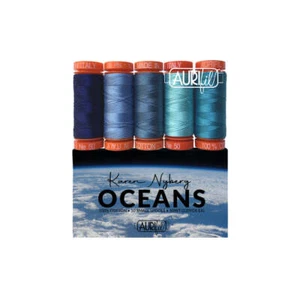 Aurifil Faden Ozeane von Karen Nyberg 5 KLEINE SPULEN BAUMWOLLE 50 WT 220YDS JE - Bild 1 von 3