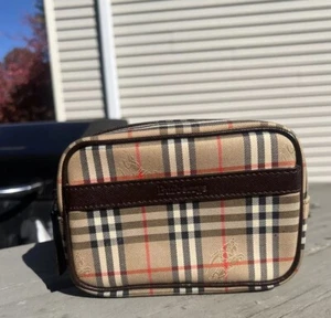 Burberry Nova Check Canvas Cosmetic Bag VERY CLEAN- NO WEAR - Cosmetic Bag - Picture 1 of 14