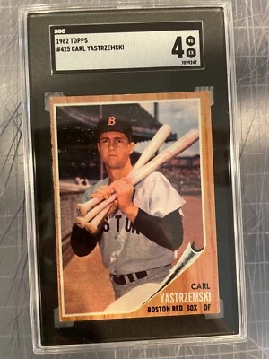1962 TOPPS #425 CARL YASTRZEMSKI BOSTON RED SOX BASEBALL CARD SGC 4 VG/EX - Image 1 of 2