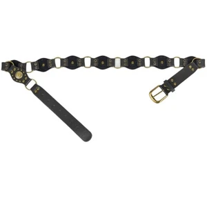 Women Bronze Buckle Rivet Faux Leather Punk Belt Loop Chain Jeans Waistband - Picture 1 of 20