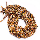 Perles lisses marron naturel jaspe forme ronde 4-4,5 mm brin 15" AB610