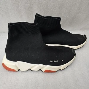 Balenciaga Speed Trainer Black Red Sneaker Shoe No Laces Slip On NO TAG NO SOLES - Picture 1 of 17
