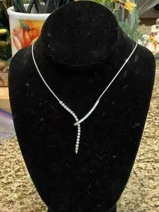 5.00 Ct Round Cut Lab Created Diamond Lariat Necklace In 14K White Gold Plated - Picture 1 of 4