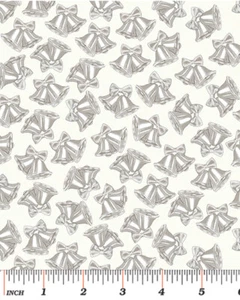 Wedding Bells Fabric Silver Marriage Engagement Benartex 100% Cotton New OOP - Picture 1 of 1