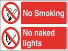 MULTI028 No Smoking No Naked Lig Health And Safety Warning Sticker Latex Printed