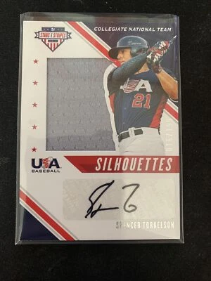 Spencer Torkelson 2020 Panini USA Stars & Stripes Auto /199 USJ-ST Tigers! #1 - Image 1 of 3