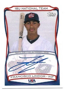 2010 Topps USA 18U National Team Autograph Francisco Lindor 0n card Auto #A-11