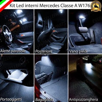KIT FULL LED INTERNI MERCEDES CLASSE A W176 KIT COMPLETO + LUCI VANO PIEDI 6000K - Immagine 1 di 4