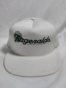 Vintage Fitzgeralds Mesh Snapback Trucker Hat Las Vegas Casino Cap White - Picture 1 of 10