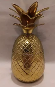 Brass Pineapple Trinket Box 9" Tall Newport Mansions Newport Style - Picture 1 of 10
