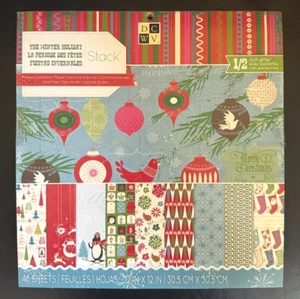 WINTER HOLIDAY PRINTED CARDSTOCK STACK OF 48 SHEETS 12"x12" - Bild 1 von 8