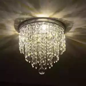 Merra 8.7 in. 3-Light Chrome Flush MountChandelierwith K9 Crystals - Picture 1 of 7