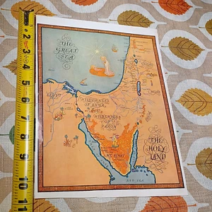 1927 Color map of The Holy Land Israel Egypt Palestine FOSDICK 11" X 8" - Picture 1 of 8