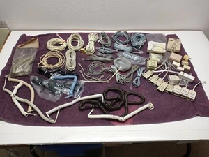 Vtg LARGE LOT TELEPHONE WALL JACKS LANDLINE CORD HAND SET CORDS CONNECTORS DSL - Picture 1 of 23